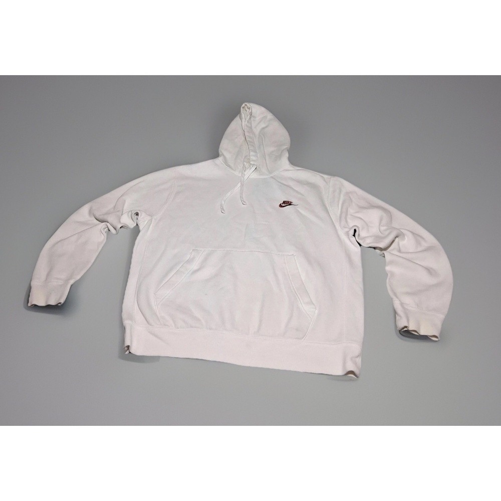 Nike Sportswear Club Fleece Pullover Hoodie White Mens Size M